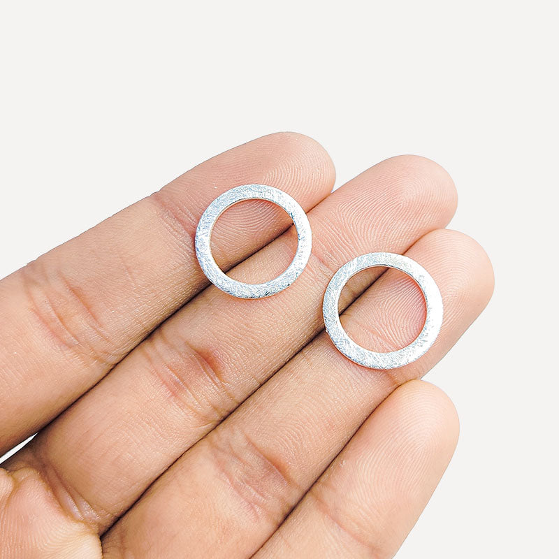 Minimal handcrafted silver overlay over copper band ring with polished finish made in India for everyday wear