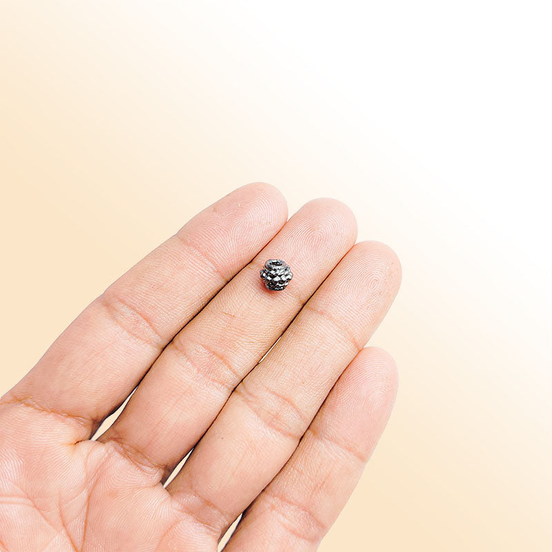 Handcrafted black rhodium overlay textured dome copper spacer bead from India for modern jewelry designs