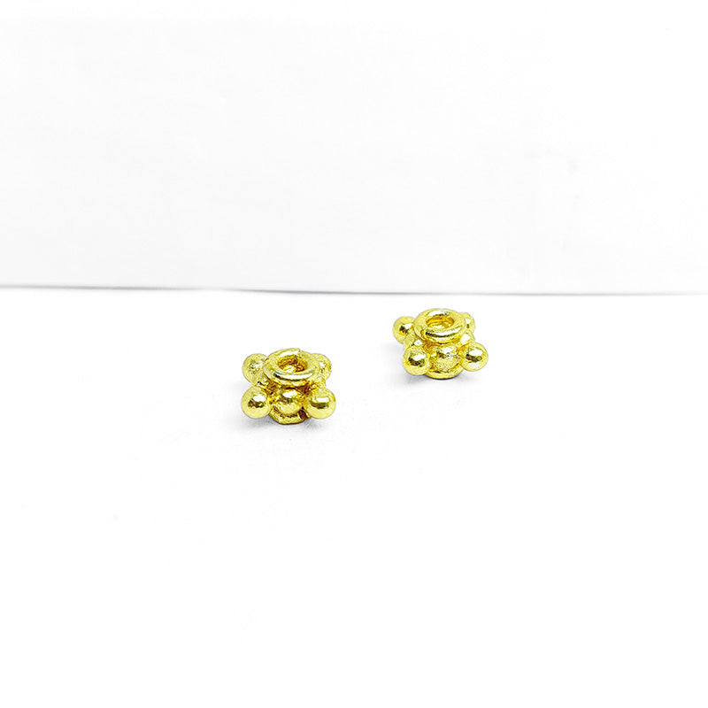Decorative 18K gold overlay spacer beads, handcrafted artisan jewelry from India