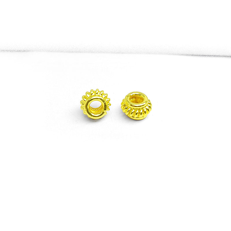 Decorative Bali donut spacer bead with 18K gold overlay, handcrafted in India