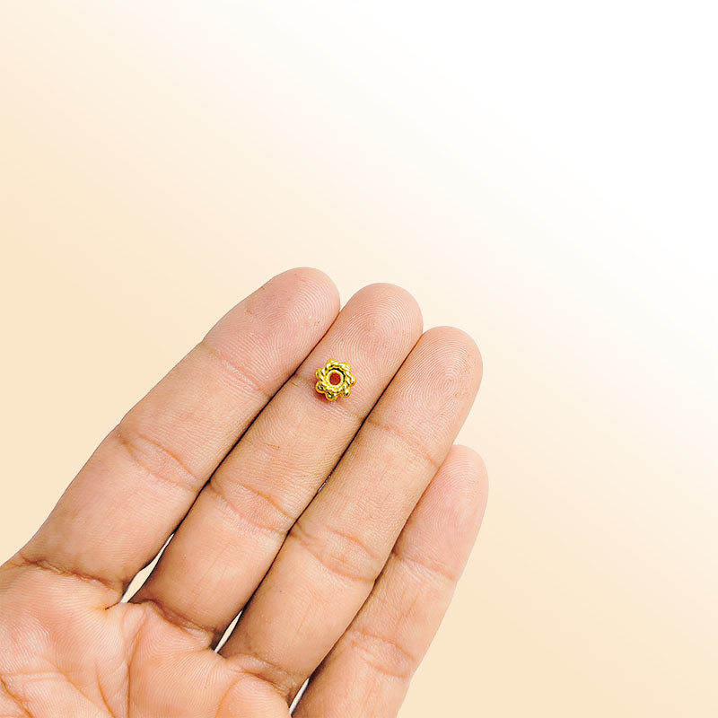 Decorative Bali spacer bead with 18K gold overlay, handcrafted in India