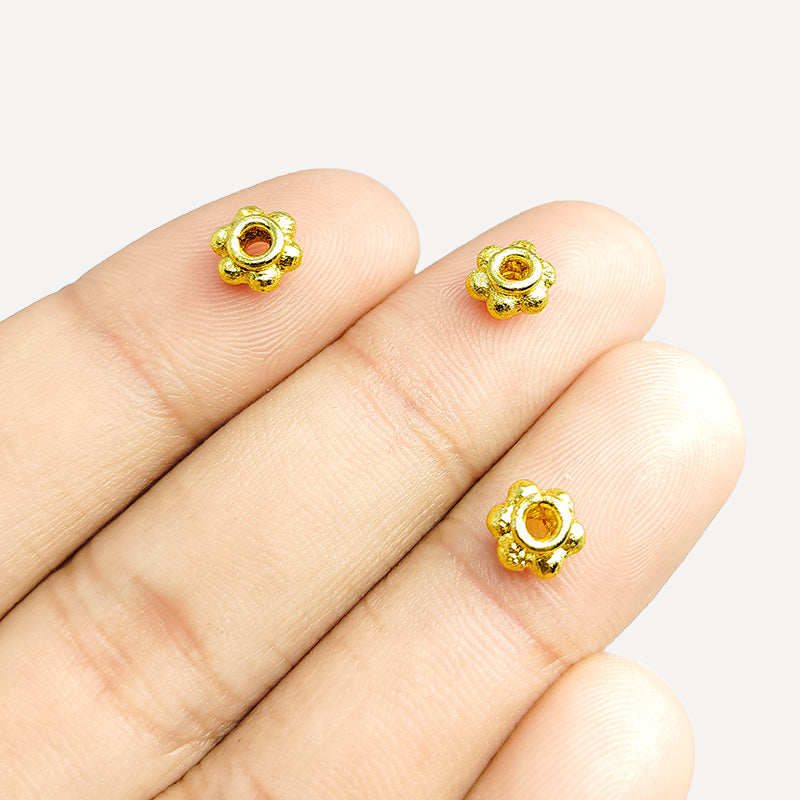 18K Gold Overlay Spacers Beads Bali Designs Inc
