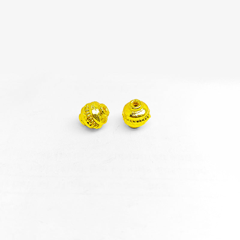 18K Gold Overlay Over Copper round Bali spacer bead handcrafted in India for artisan jewelry