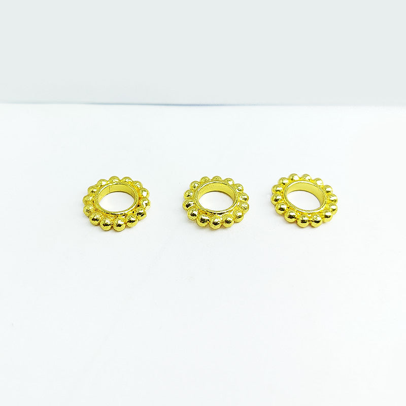 Elegant 18K gold overlay Bali spacer bead handcrafted in India for retail and DIY jewelry designs