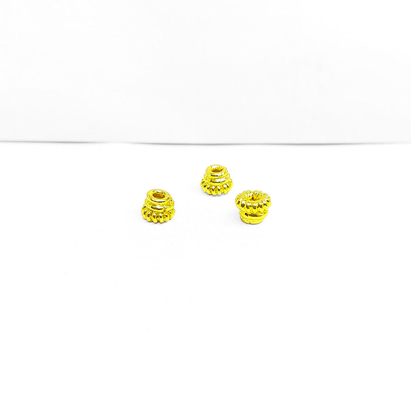 18K gold overlay Bali spacer bead handcrafted in India with decorative texture for retail and DIY jewelry making
