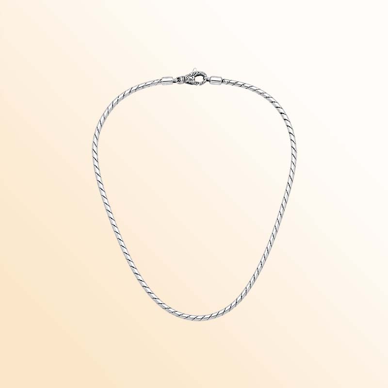 Handcrafted Sterling Silver Bali Hand Crafted Rope Link Chain Necklace Hook Clasp
