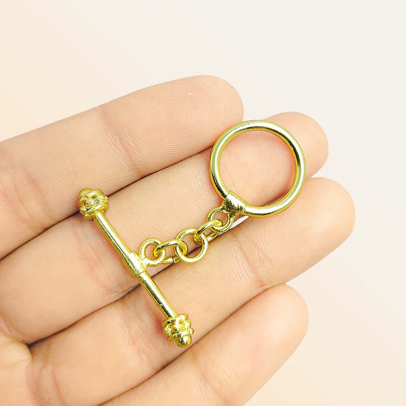 Handmade 18K Gold Overlay Decorative Bar Toggle Clasp with polished golden finish for necklaces and bracelets