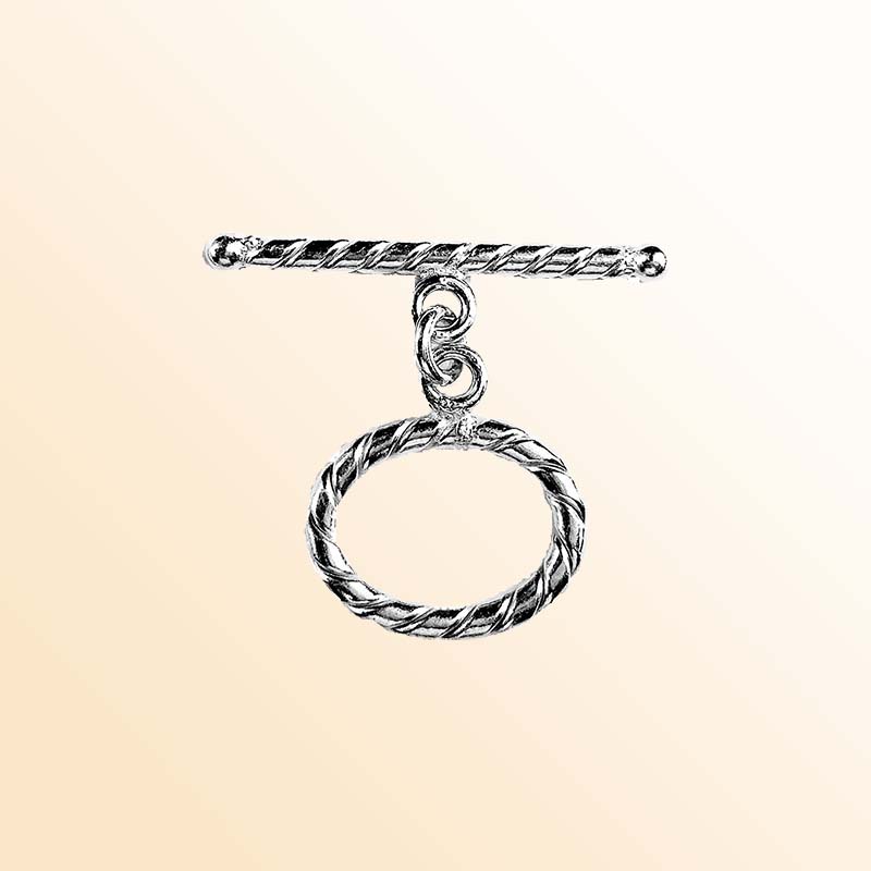 Handcrafted Black Rhodium Overlay twisted oval toggle clasp jewelry, made in India.