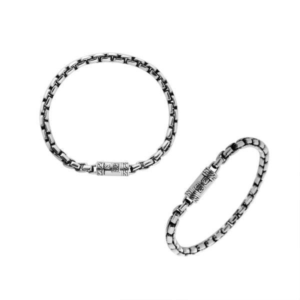 Sterling Silver Cushion Chain Bracelet With Polished Finish