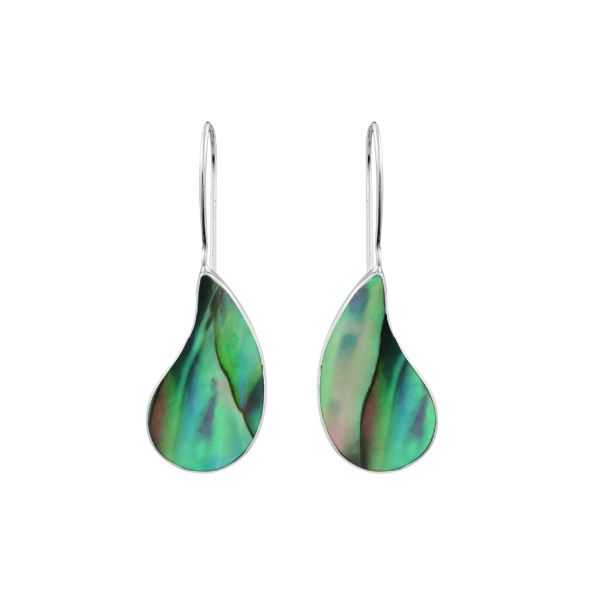 Sterling Silver teardrop earrings with Abalone Shell handcrafted design