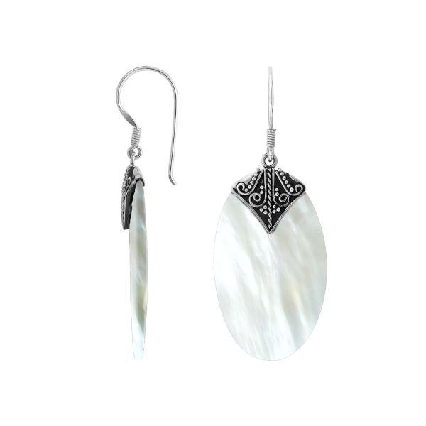 AE-1124-MOP Sterling Silver Earring With Mother Of Pearl Jewelry Bali Designs Inc