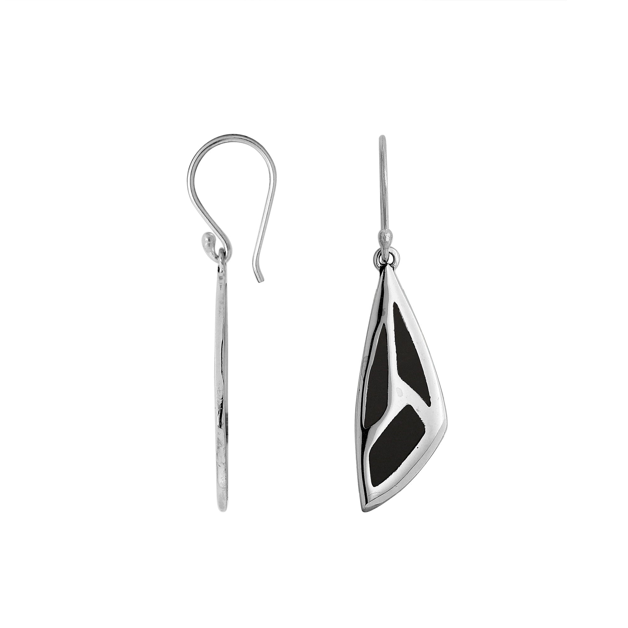 AE-1135-SHB Sterling Silver Earring With Black Shell Jewelry Bali Designs Inc