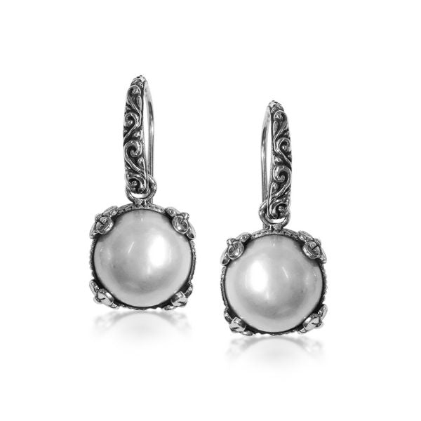 AE-6075-PE Sterling Silver Earring With Mabe Pearl Jewelry Bali Designs Inc