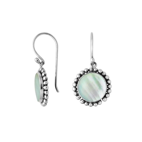 AE-6218-MOP Sterling Silver Earring With Mother of Pearl Jewelry Bali Designs Inc