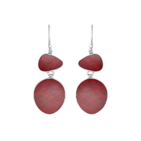 AE-6243-CR Sterling Silver Earring With Coral Jewelry Bali Designs Inc