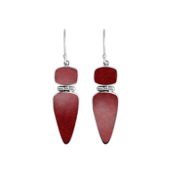 AE-6244-CR Sterling Silver Earring With Coral Jewelry Bali Designs Inc