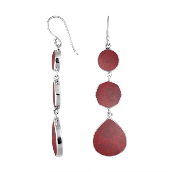 AE-6248-CR Sterling Silver Earring With Coral Jewelry Bali Designs Inc
