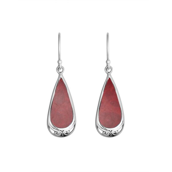 AE-6254-CR Sterling Silver Earring With Coral Jewelry Bali Designs Inc