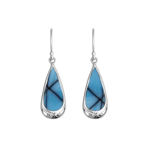 AE-6254-TQ Sterling Silver Earring With Turquoise Jewelry Bali Designs Inc