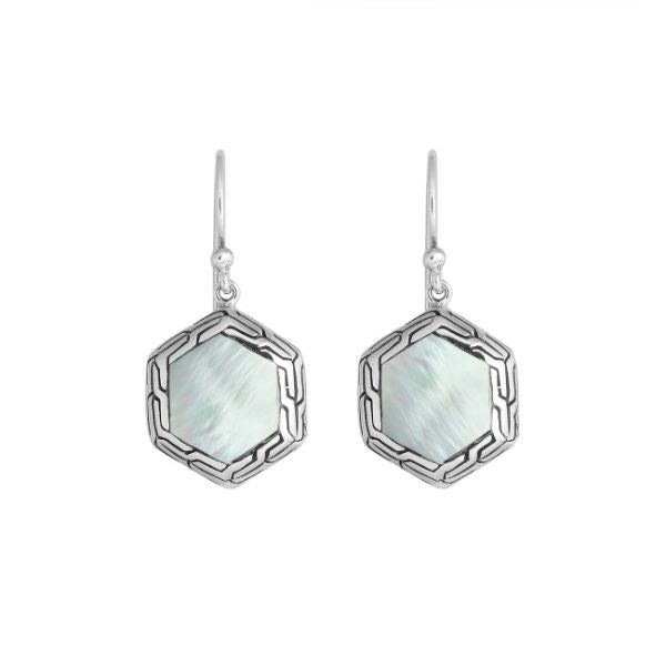 AE-6255-MOP Sterling Silver Earring With Mother Of Pearl Jewelry Bali Designs Inc