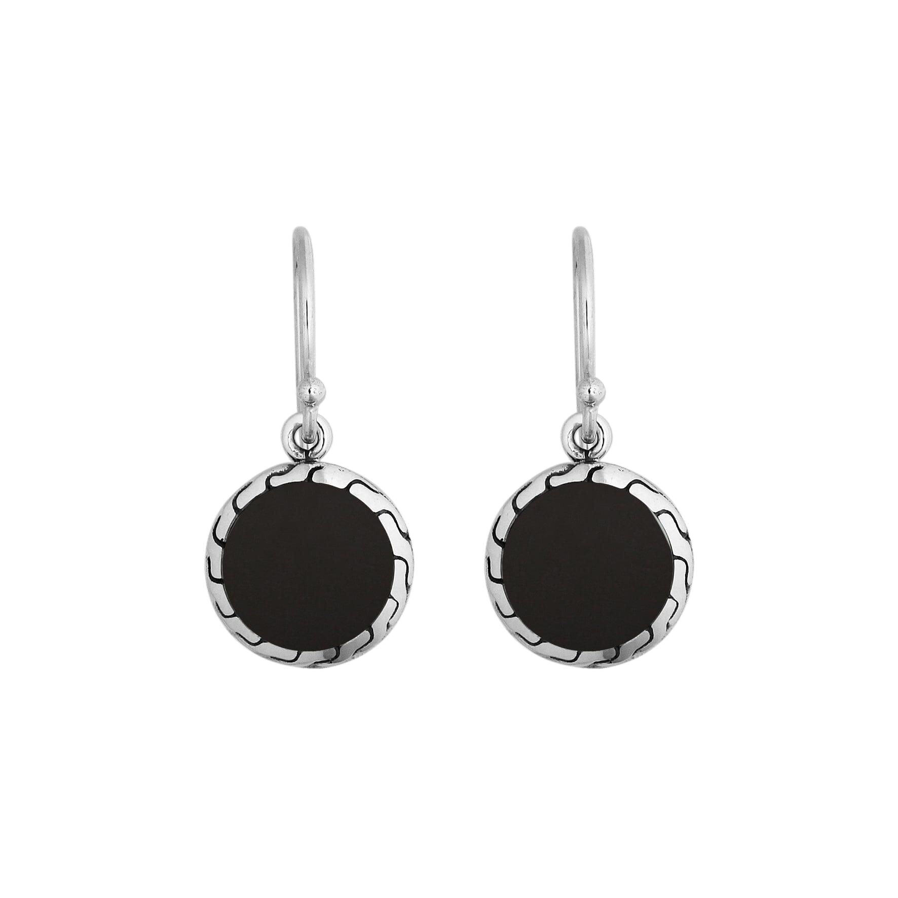 AE-6258-SHB Sterling Silver Earring With Black Shell Jewelry Bali Designs Inc