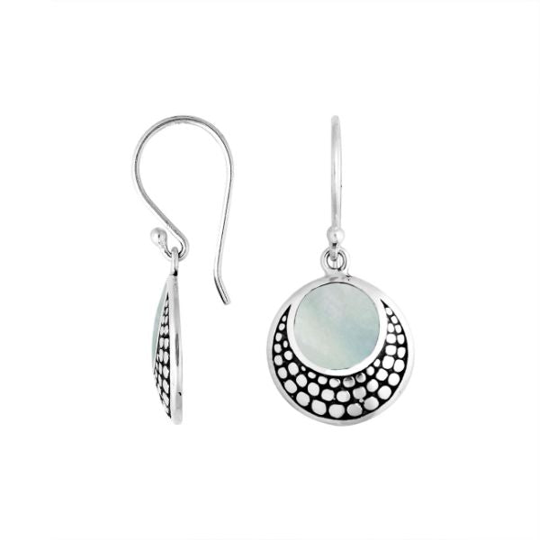AE-6259-MOP Sterling Silver Earring With Mother Of Pearl Jewelry Bali Designs Inc