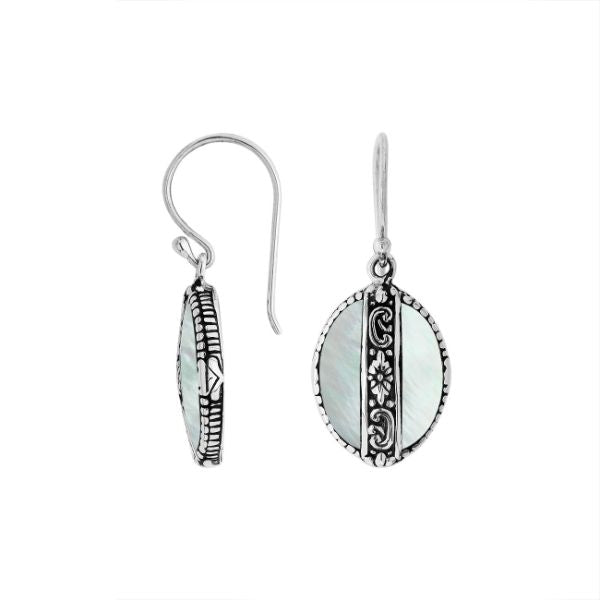 AE-6266-MOP Sterling Silver Earring With Mother Of Pearl Jewelry Bali Designs Inc
