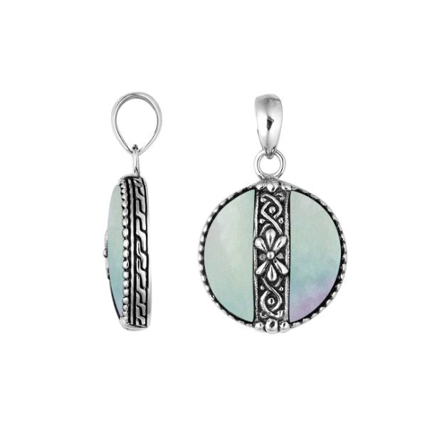 AP-6265-MOP Sterling Silver Pendant With Mother Of Pearl Jewelry Bali Designs Inc