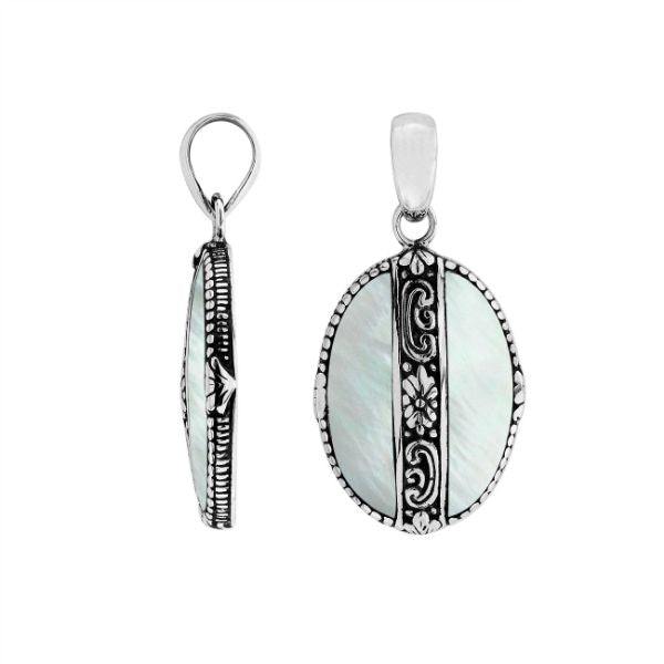 AP-6266-MOP Sterling Silver Pendant With Mother Of Pearl Jewelry Bali Designs Inc