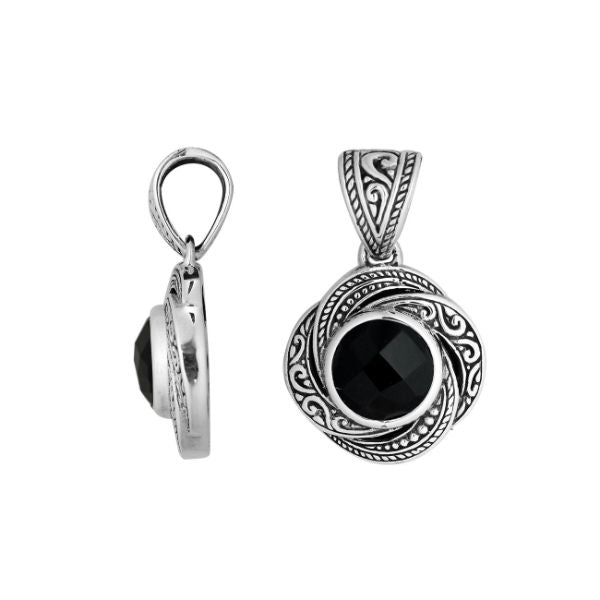 AP-6291-OX Sterling Silver Pendant With Black Onyx Jewelry Bali Designs Inc