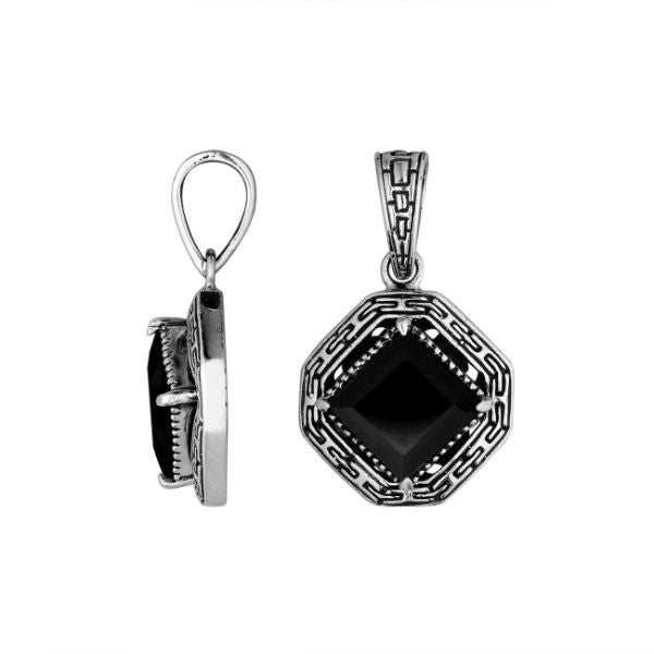 AP-6294-OX Sterling Silver Pendant With Black Onyx Jewelry Bali Designs Inc