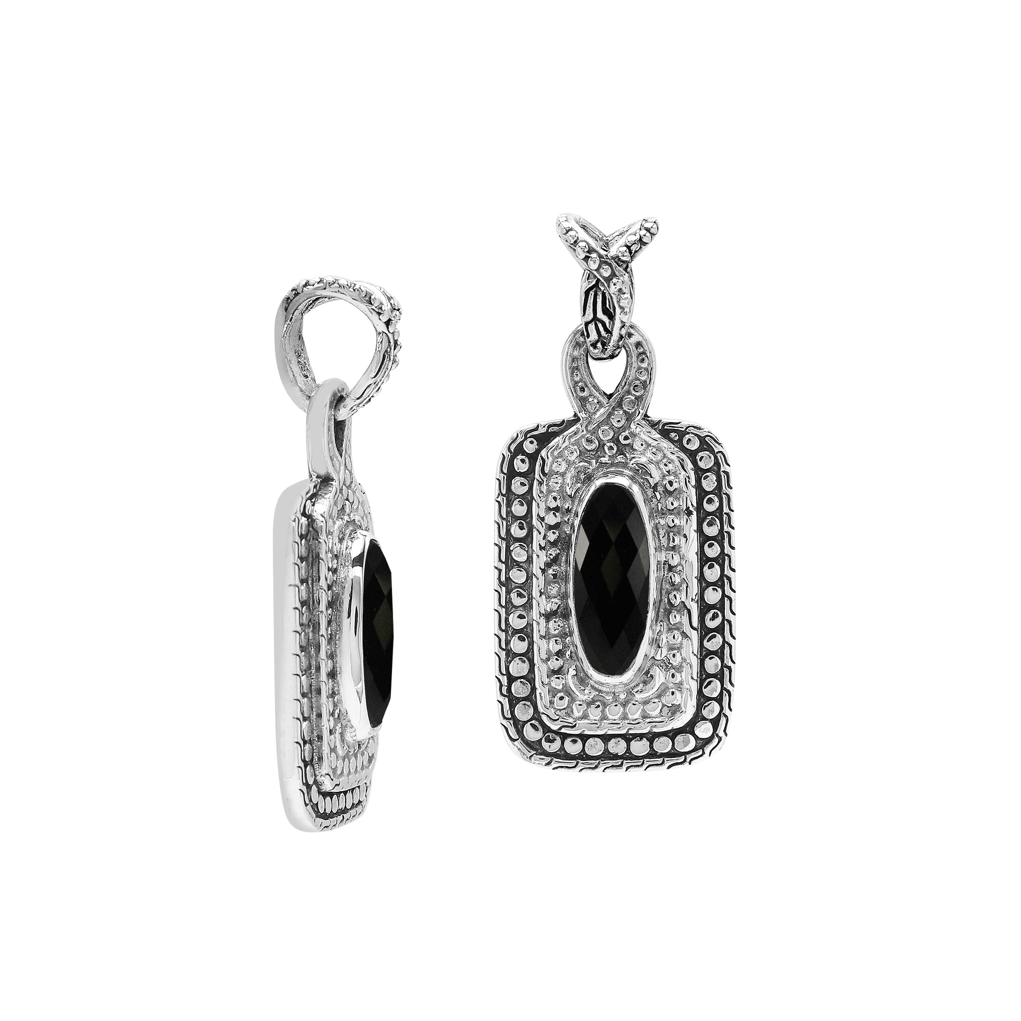 AP-6321-OX Sterling Silver Pendant With London Onyx Jewelry Bali Designs Inc