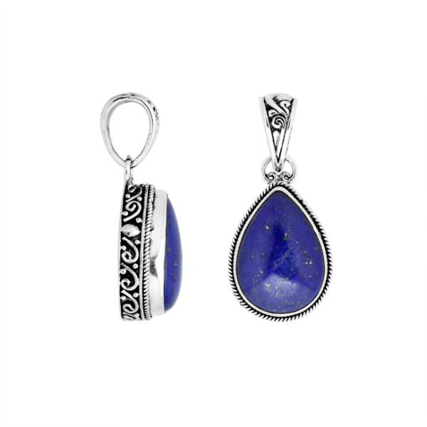 AP-8008-LP Sterling Silver Designer Pear Shape Pendant With Lapis Jewelry Bali Designs Inc
