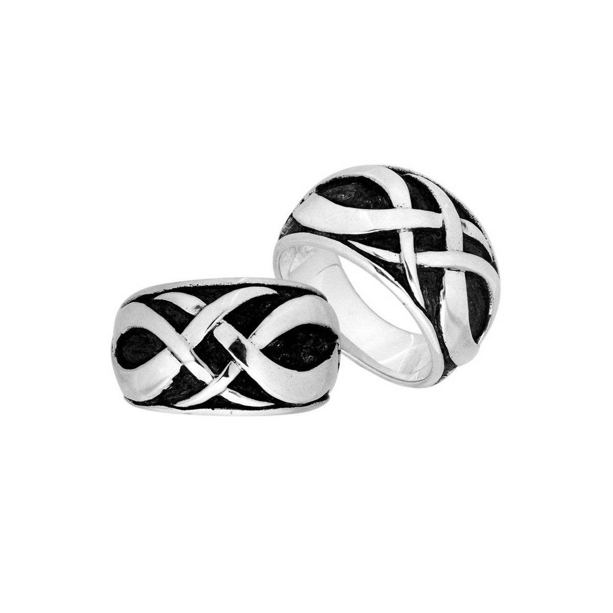 Handcrafted Sterling Silver Interwoven Infinity Statement Ring From Bali.