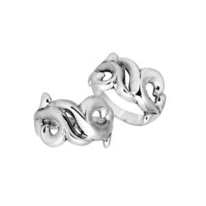 Sterling Silver beautiful designer ring handcrafted in Bali, Indonesia with polished swirl pattern finish