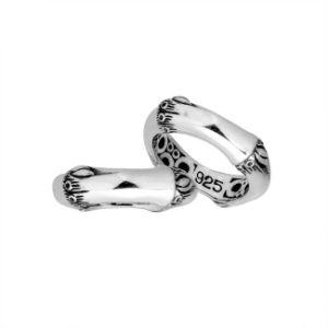 Sterling Silver fancy design ring handcrafted in Bali, Indonesia with curved polished and oxidized pattern