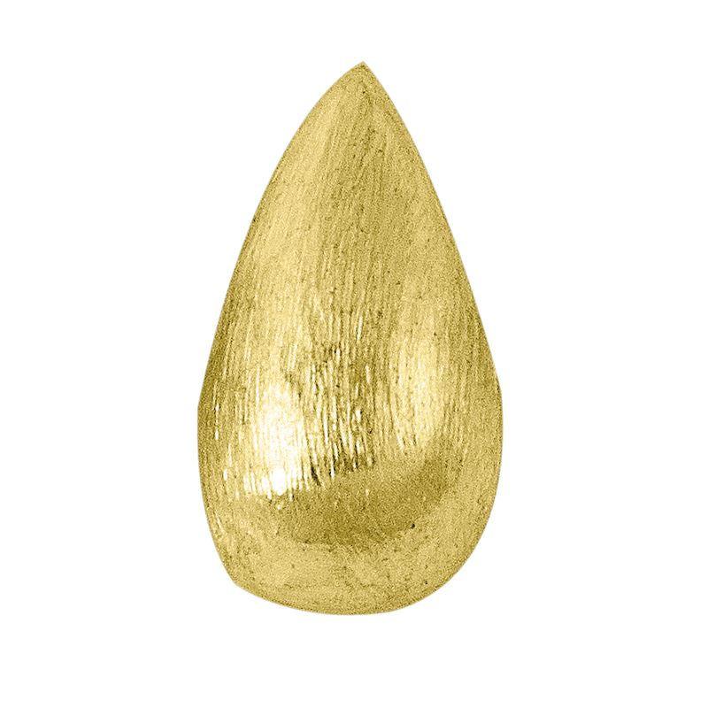 Handcrafted 18K Gold Overlay Over Copper Brushed Teardrop Bead