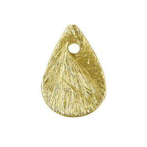 Handcrafted teardrop chip bead with 18K gold overlay from India for retail jewelry crafting