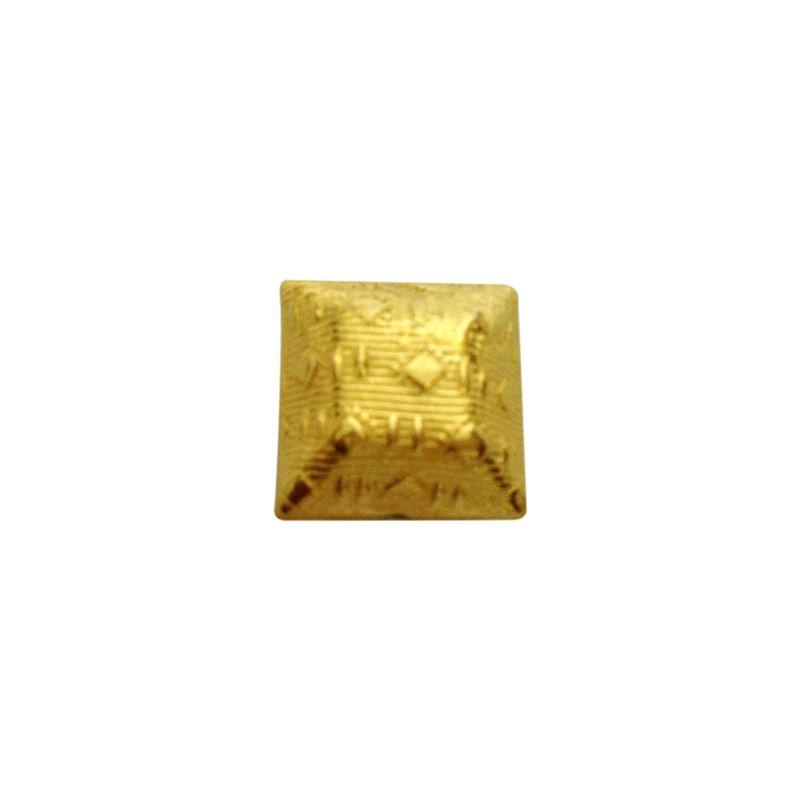 Handcrafted pyramid shape embossed bead with 18K Gold Overlay Over Copper made in India