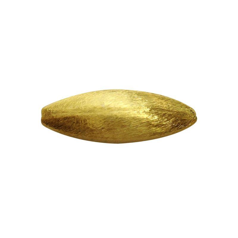 Elegant handcrafted smooth marquise bead made from 18K Gold Overlay Over Copper in India with brushed gold finish.