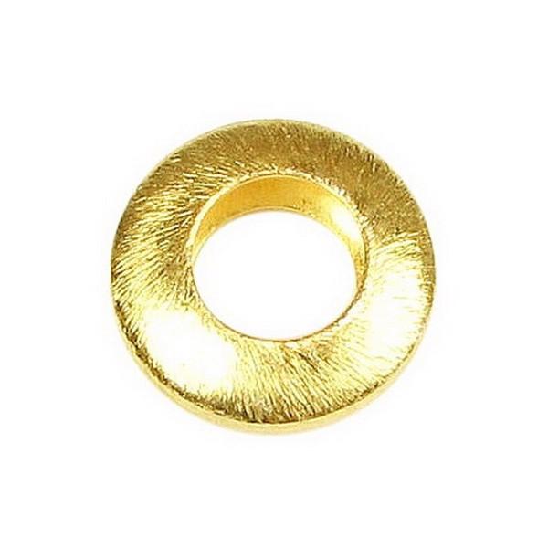 Elegant round spacer with 18K gold overlay over copper handcrafted in India for DIY jewelry making