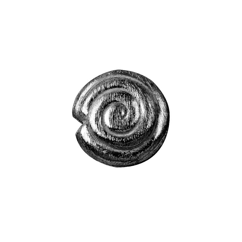 Handcrafted black rhodium overlay copper spiral disc bead from India for jewelry making