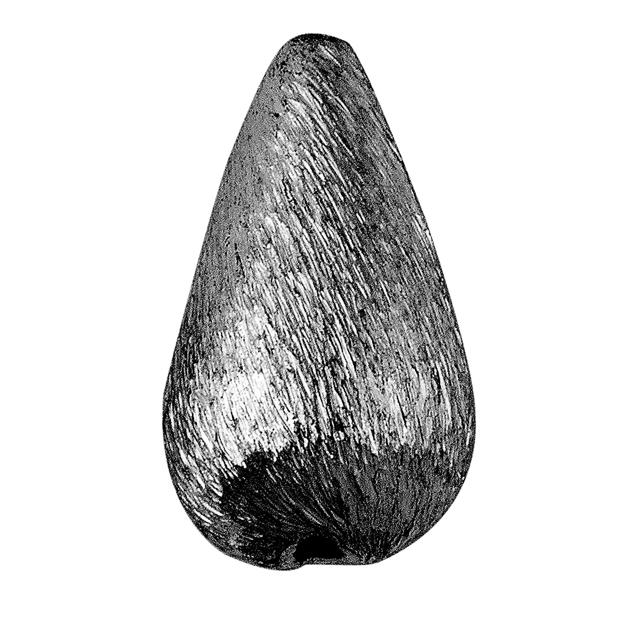 Handcrafted black rhodium overlay copper teardrop bead from India for jewelry making