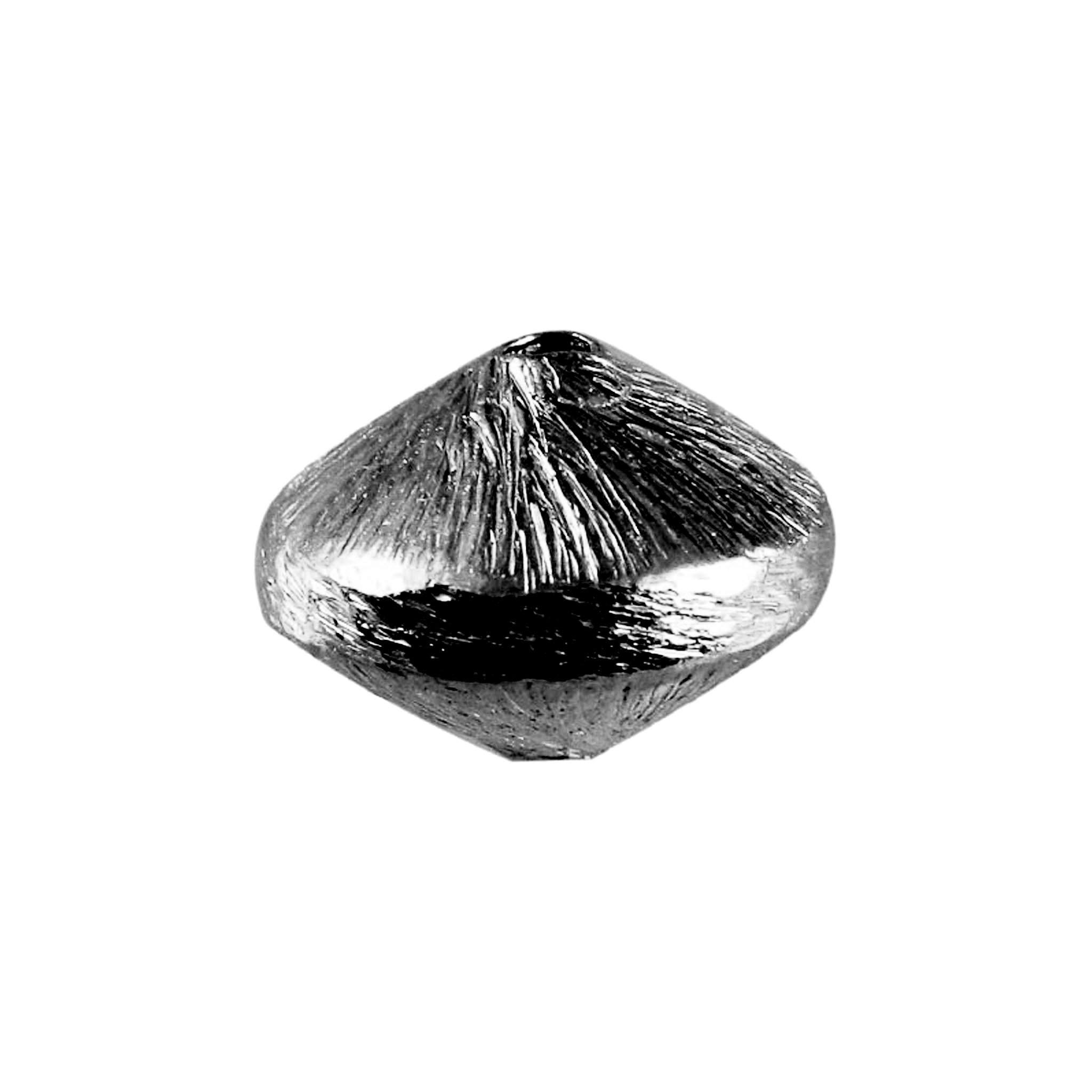 Handcrafted black rhodium overlay copper cone bead from India for jewelry making