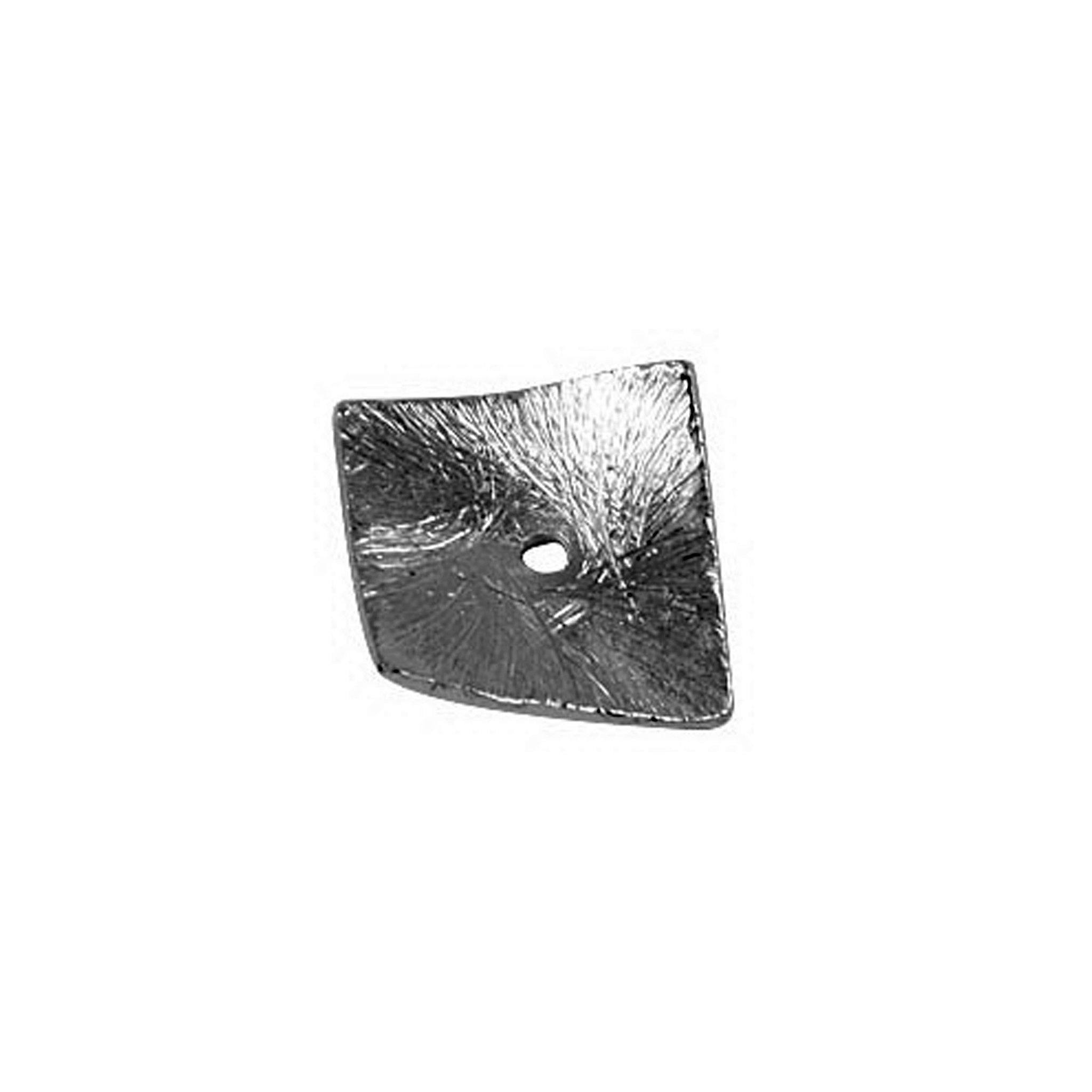 Handcrafted black rhodium overlay copper square charm from India with textured finish for modern jewelry