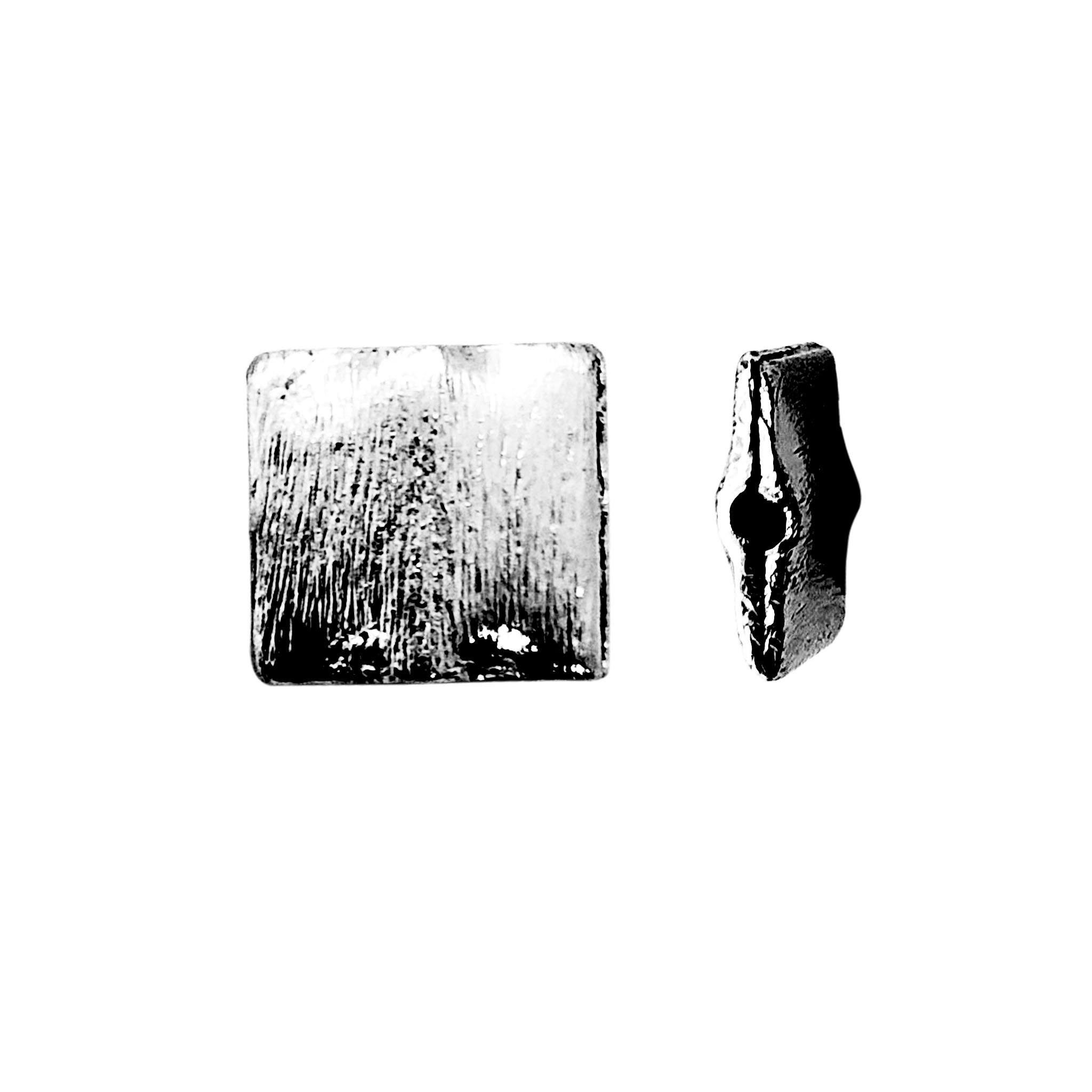 Handcrafted black rhodium overlay copper square bead from India with textured finish for modern jewelry
