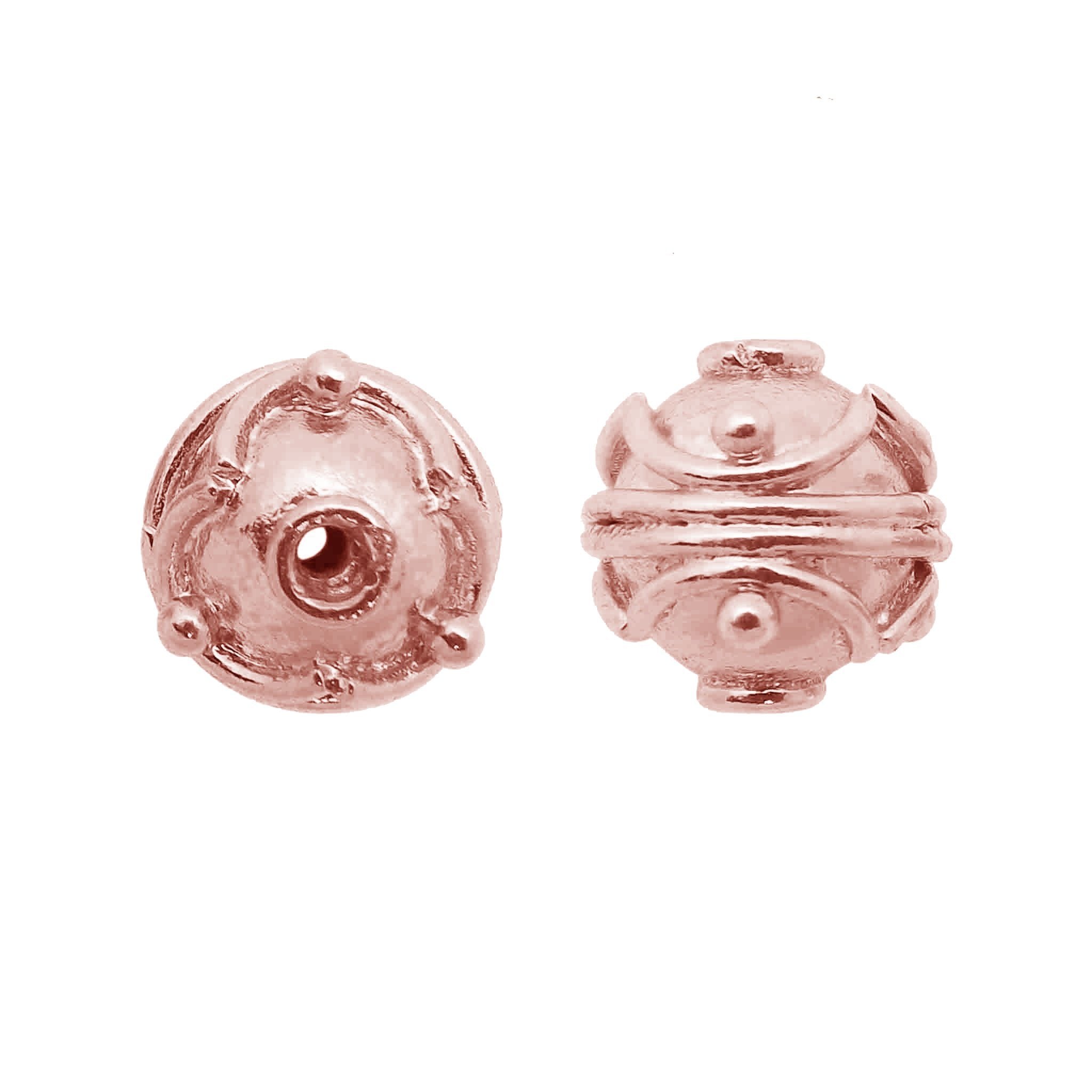 Minimal rose gold overlay copper bead handcrafted in India for jewelry designs