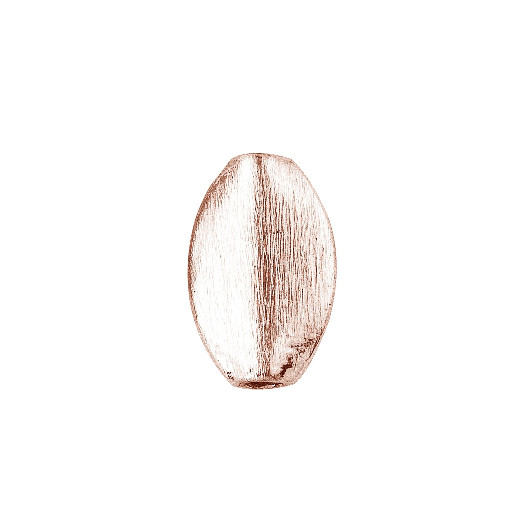 Handmade rose gold oval bead with textured finish crafted in India for jewelry designs