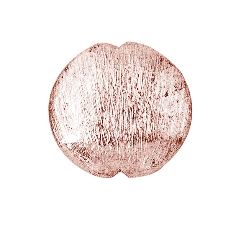 Handcrafted rose gold overlay copper round textured disc made in India with brushed finish