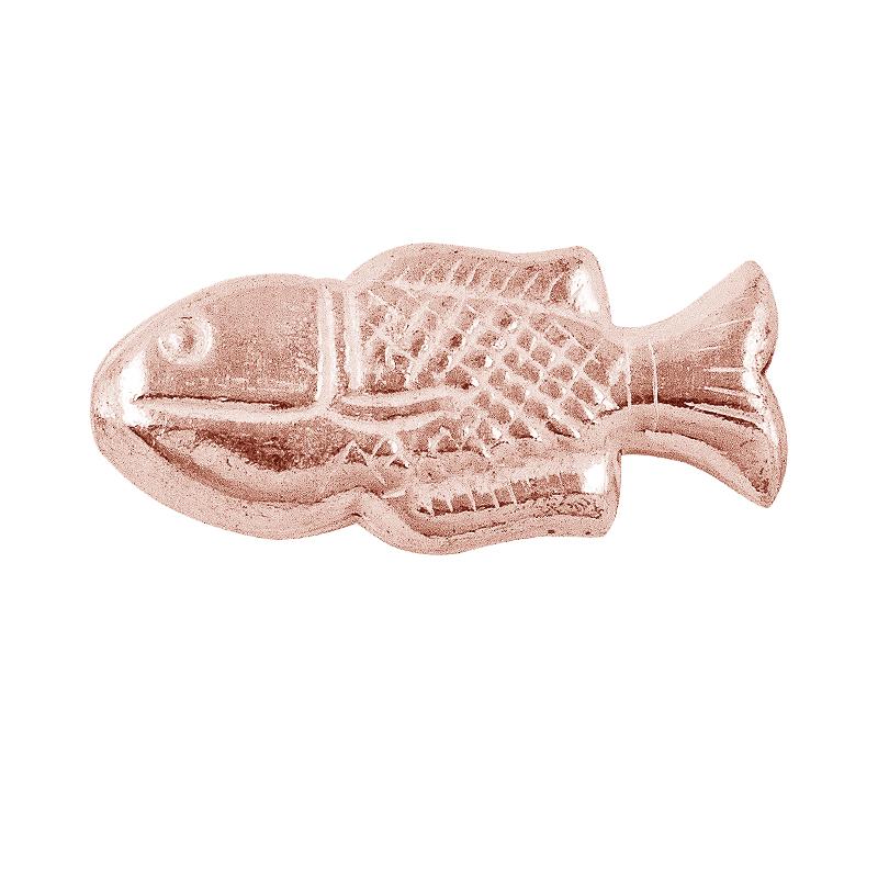 Handcrafted rose gold overlay copper fish accent made in India with engraved detailing